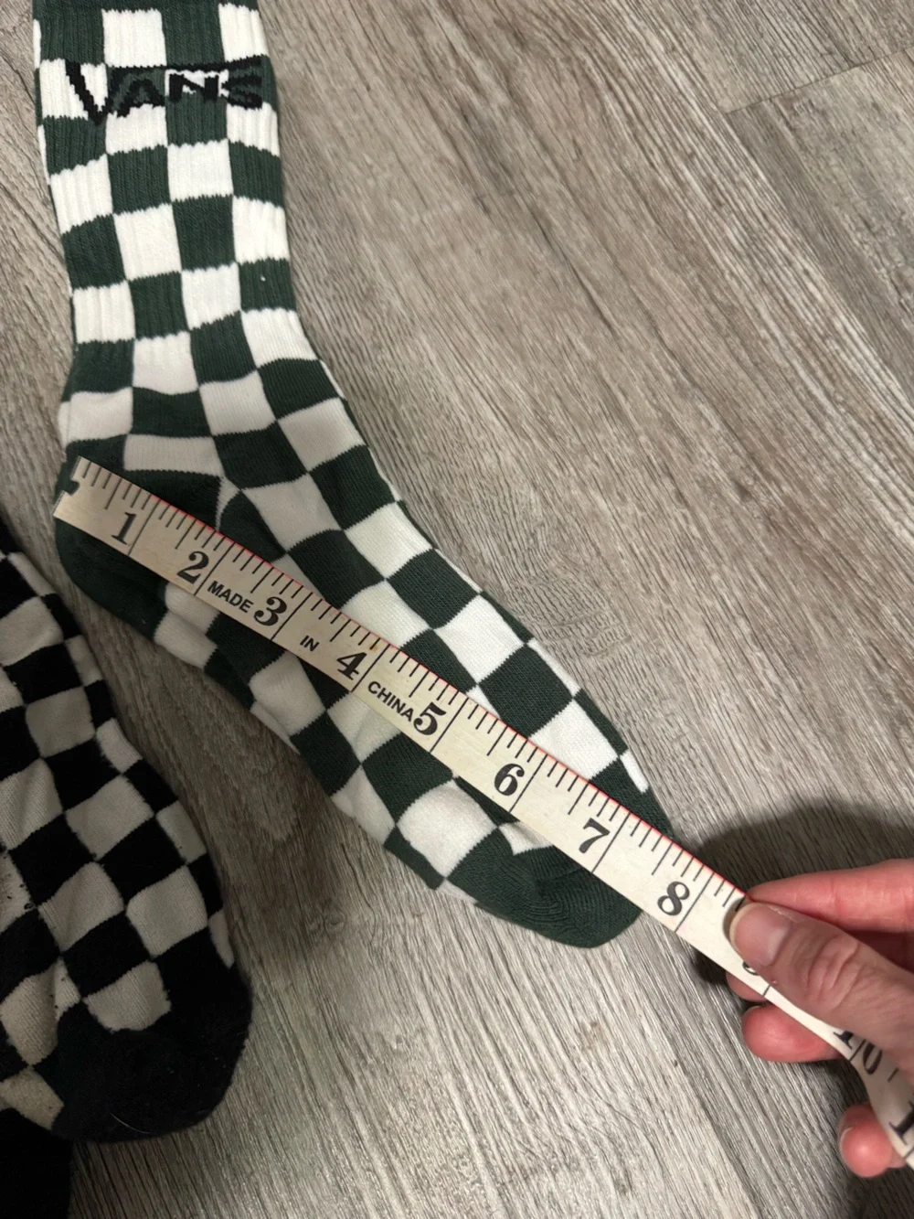 Vans Men’s Checkerboard Crew Socks - Black, Burgundy & Forest Green (3-Pack)